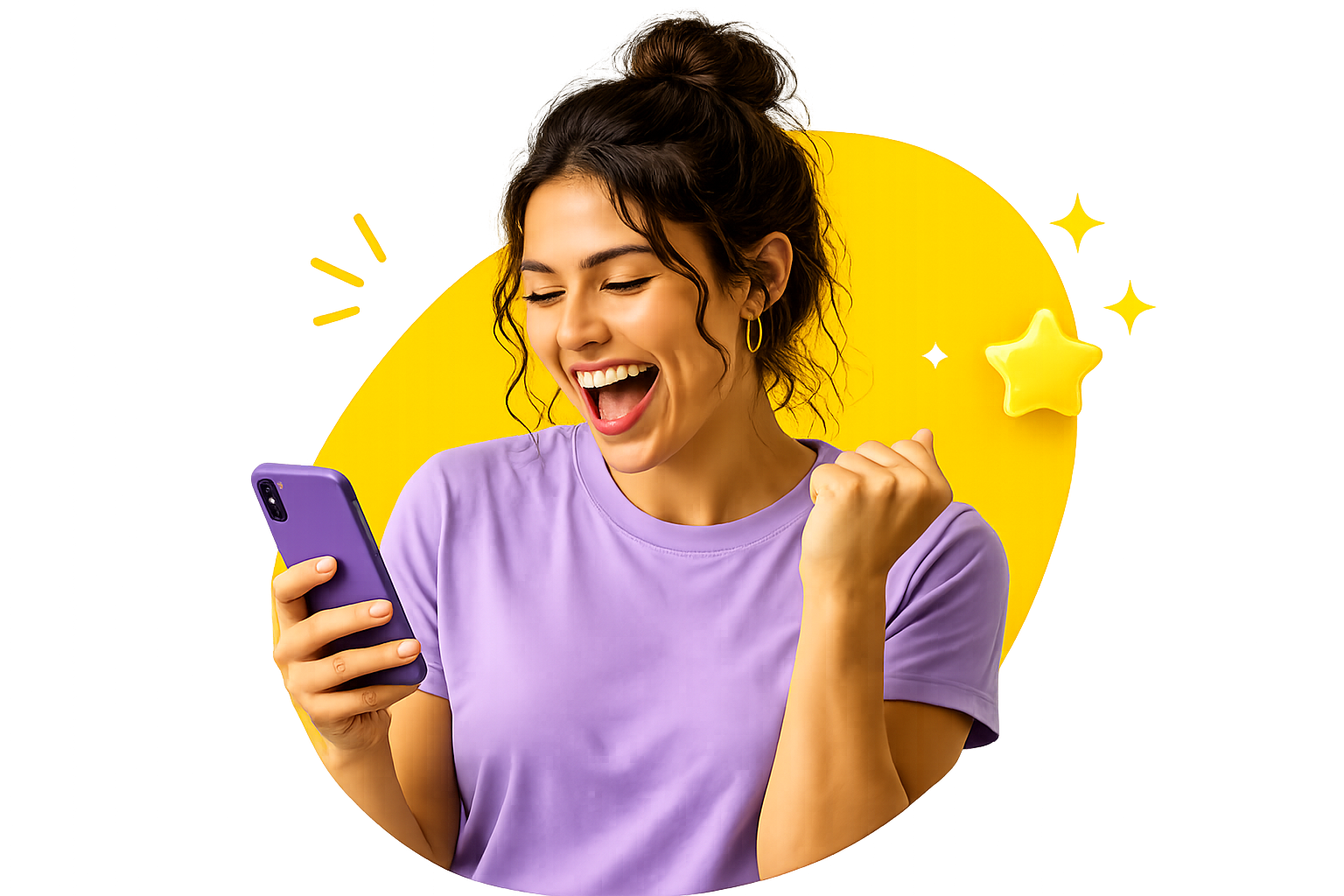 Persona usando la app Yelli para acumular sellos